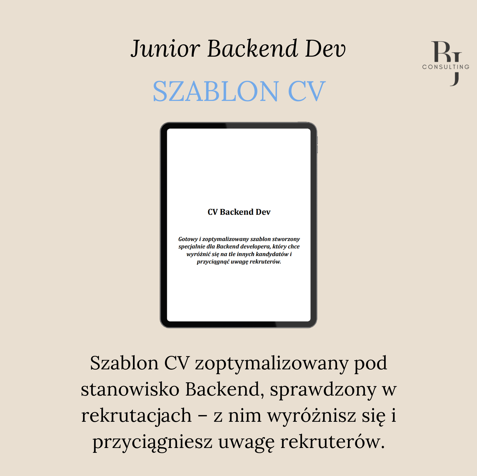 Szablon cv backend dev junior