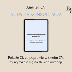 Audyt i konsultacja CV grafika produktu