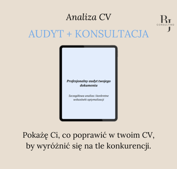 Audyt i konsultacja CV grafika produktu