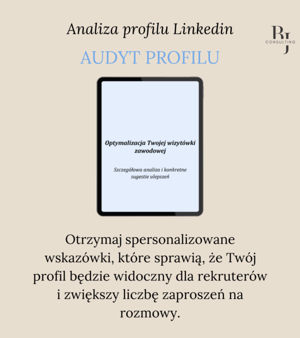 Audyt profilu Linkedin grafika produktu